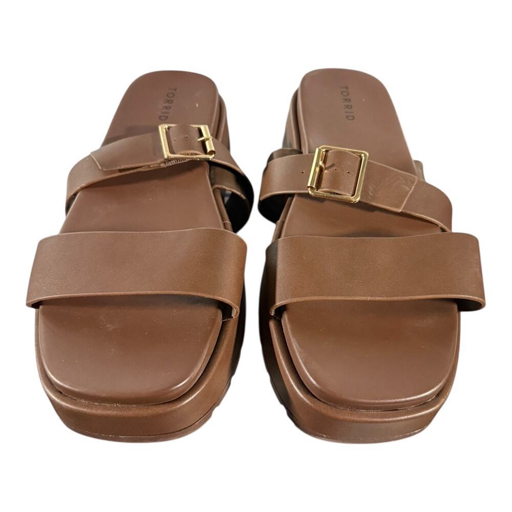 Torrid Women’s Raya Chunky Platform Double Strap Sandals Brown Size 10.5 WW